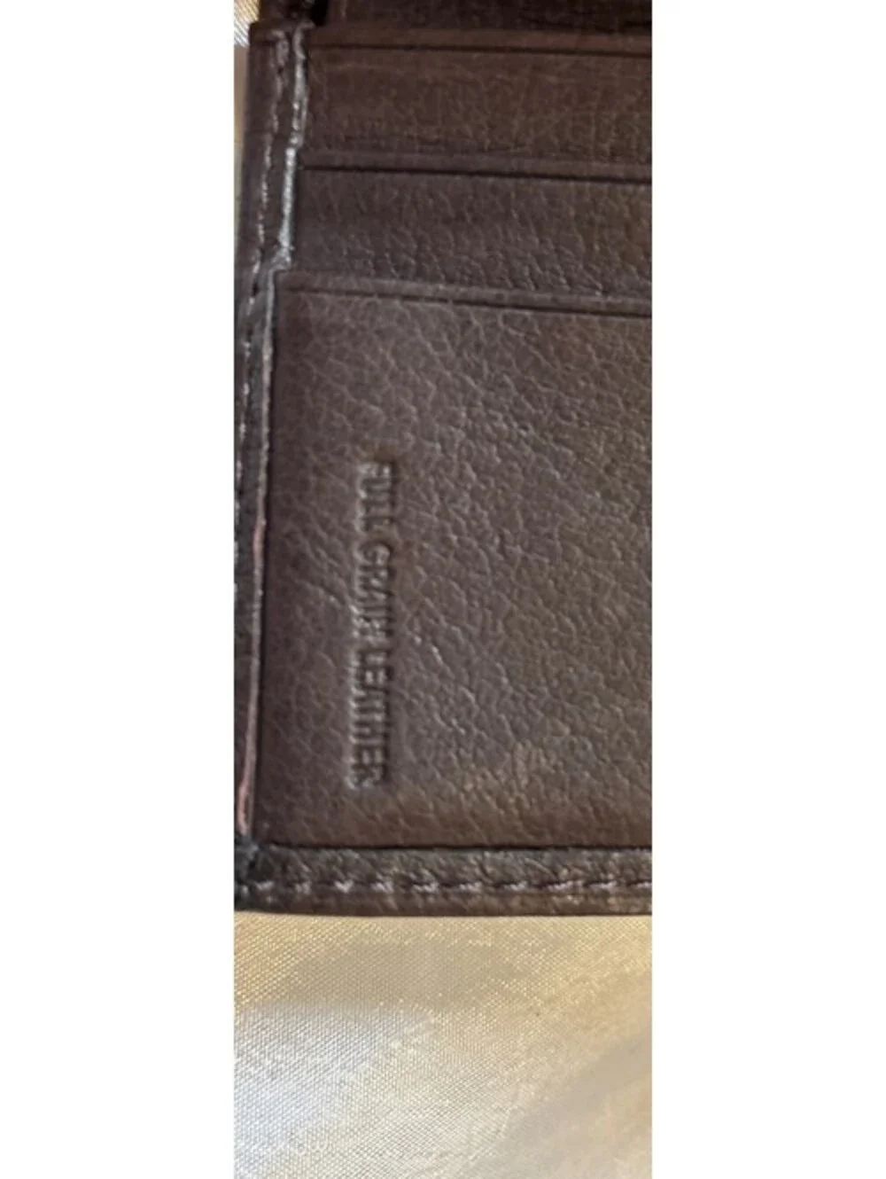 NEW NWOT Vintage Brown Embossed Eagle Full Grain Leather Trifold Wallet Mens